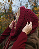 czapki damskie Balaclava alpaka  i jedwab handmade, ręcznie szydełkowana zimowa kominiarka 2
