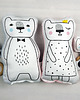 gryzaki i śliniaki dla dzieci Miś przytulanka handmade biały miś, błękitny. 6