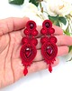kolczyki soutache Lady kolczyki sutasz czerwone wieczorowe lekkie z kryształkami 1