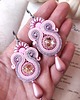 kolczyki soutache Millie Pink kolczyki sutasz różowe małe 1