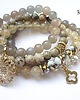 bransoletki z kamieni naturalnych Beige and nude - set 3