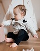 spodnie dla niemowlaka Czarne legginsy z sercami 2