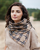 szale damskie Szal, Komin, chusta - Krata - beżowy, brązowy i czarny 8