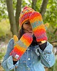 czapki damskie Czapka Handmade Happy Tęcza Pomarańcz 1