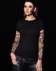 t-shirt damskie T-shirt damski z tatuażem Halloween Pumpkins 2