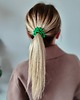 gumki do włosów Gumka jedwabna, scrunchie, gumka do włosów, gumka satynowa zielona trawka MINI 1
