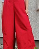 spodnie materiałowe damskie Spodnie szerokie czerwone 2