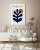 plakaty Plakat Matisse  Navy Blue niebieski liść 2