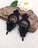 kolczyki soutache Carmen kolczyki sutasz czarne długie eleganckie z kwiatkiem 2