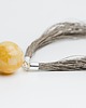 wisiory Naszyjnik bursztynowy len duża KULA żółta 2