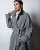 płaszcze damskie Wełniany płaszcz jodła szaro-granatowa MAXI 4