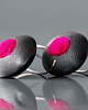 kolczyki wire wrapping Duże kolczyki srebrne fuksja 7