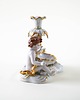 figurki i rzeźby Figuralny świecznik porcelanowy z puttem, przełom XIX i XX wieku 4