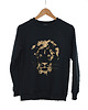 bluzy męskie Czarna bluza męska crew-neck z haftem lwa 2