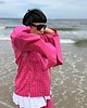 komplety damskie Żakardowy komplet Pink - kimono i kuloty 3