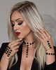 bransoletki z kamieni naturalnych Bransoletka z pierścionkiem potrójna Chic Elegance 2w1 - onyks 5