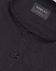 koszule męskie Koszula męska lniana ze stójką lentini 00394 czarny slim fit 2