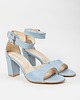 sandały i klapki damskie SANDAŁKI NA SŁUPKU - SKÓRA NATURALNA - MODEL 348 - KOLOR BABY BLUE 3