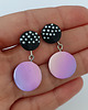 kolczyki z masy plastycznej Fioletowe Kolczyki w Kropki Polka Dot 1