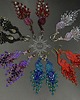 kolczyki szklane Pawie bordowe, kolczyki z frędzlami, beading 5