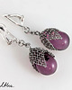 kolczyki wire wrapping Liliowe w siateczce - kolczyki  (lub klipsy) L 3
