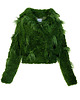 kurtki damskie Krótka zielona kurtka ze sztucznego futra GREEN LLAMA 4
