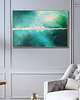 obrazy EMERALD HORIZON nowoczesna abstrakcja z elementami złota (50x70 cm) 4
