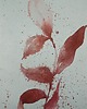 obrazy WYPRZEDAŻ SZTUKI! Akwarela Liście oryginalny obraz niebieski papier 10,5x22 cm 1