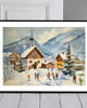 obrazy i plakaty do pokoju dziecięcego PLAKAT zimowa wioska akwarela  górski krajobraz zimowy 5