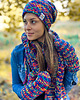 szale damskie SZAL MERINO 50% ,,Pokojowe granaty szalik" 6