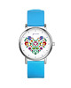 zegarki damskie Zegarek mały - Serce folkowe - silikonowy, niebieski 1