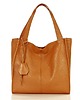 torby na ramię Modna torebka damska skórzany shopper bag - MARCO MAZZINI Portofino Max camel 1