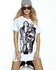 t-shirt damskie T-shirt bawełniany Maxi Dugi biały z Kosmonautką  "Rebel Stories" 2