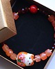 bransoletki z kamieni naturalnych Unikat! maneki neko - jadeit, koral, rubin 1