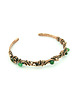 bransoletki wire wrapping Miedziana bransoleta mankietowa z agatami 5