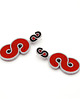kolczyki soutache Kolczyki soutache - Czerń Czerwień Szary Duże 1