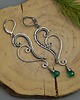 kolczyki wire wrapping Długie duże kolczyki zielony onyks wire wrapping 4