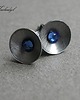 kolczyki wire wrapping Miseczki z modrym oczkiem 2