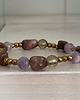 bransoletki z kamieni naturalnych BRANSOLETKA - AMULET - turmaliny,kwarc dymny, ametyst, złote kulki hematytu 1