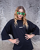 t-shirt damskie Czarna koszulka oversized z napisem BONJOUR 8