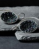 kolczyki wire wrapping Efektowne kolczyki z druzami czarnego minerału 4