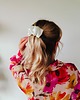 spinki i klamry do włosów Scrunchie spinka klamra jedwabna biały lotos 3