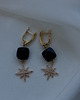 kolczyki z kamieniami Kolczyki Agat Czarny Gwiazdy 2
