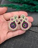 kolczyki soutache Kolczyki sutasz sztyfty małe beżowe kolorowe z kryształkami Gracia 1