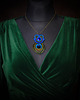wisiory Peacock eye- wisior soutache z piórami 1