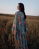 bluzki kimonowe damskie Kimono Bloom Turkus LONG 3