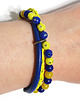 bransoletki - inne Bransoletka - Granatowa, żółta - rzemienie, neonowa 3