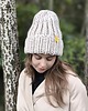 czapki damskie Peruvian WOOLY wełniany komplet zimowy- jasny beż 2