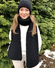 czapki damskie Zestaw czarny czapka szalik miękka i ciepła wełna handmade 1