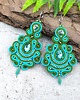 kolczyki soutache Elisabeth turkusowo zielone eleganckie kolczyki sutasz 2